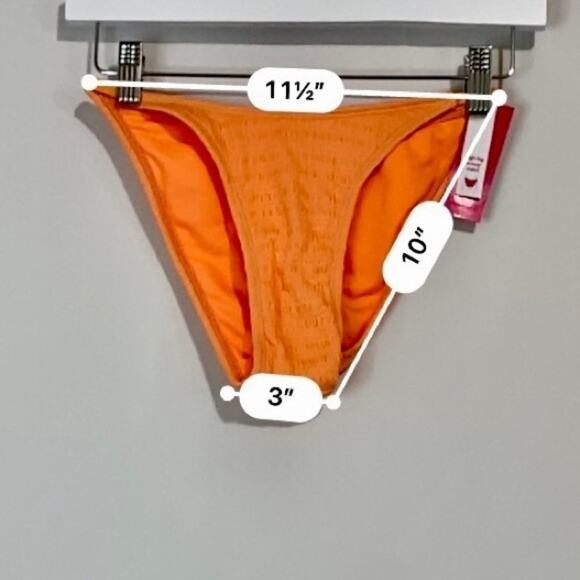 Xhilaration Women’s High Leg Scoop Waist Bikini Bottom Orange NWT Swimsuit Beach - Picture 8 of 8
